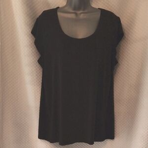 Kasper Elegant Black Scoop Neck Blouse
